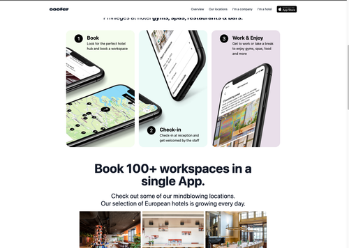 Ooofer - Meeting rooms and coworking spaces in hotels